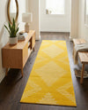 Seychelles Stripes Collection Area Rug - Mahe (Yellow) Runner Yellow  lifestyle 43