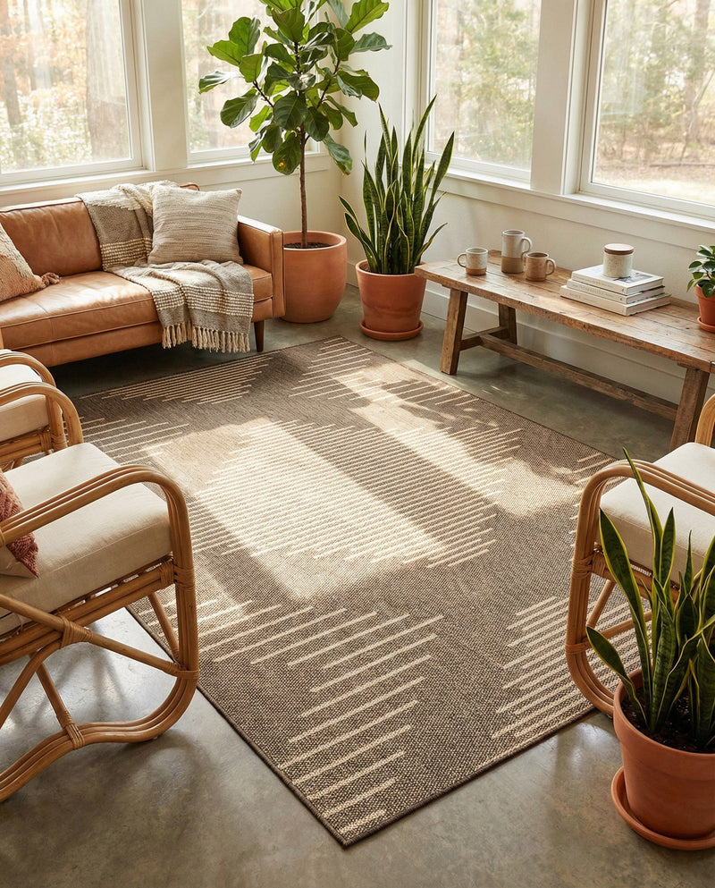 Sahara Sands Collection Area Rug -  Merimde Rectangle Brown  lifestyle 24