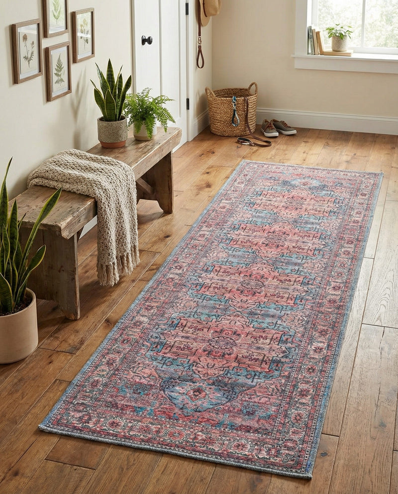 Zahara Oasis Collection Area Rug -  Fez Runner Blue  lifestyle 64
