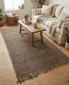 Savannah Jute Collection Area Rug - Seashore Rectangle Gray  lifestyle 14