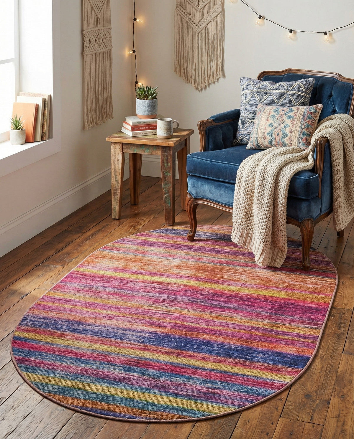 Sahara Essence Collection Area Rug - Oasis (Multi) Oval Multi  lifestyle 84