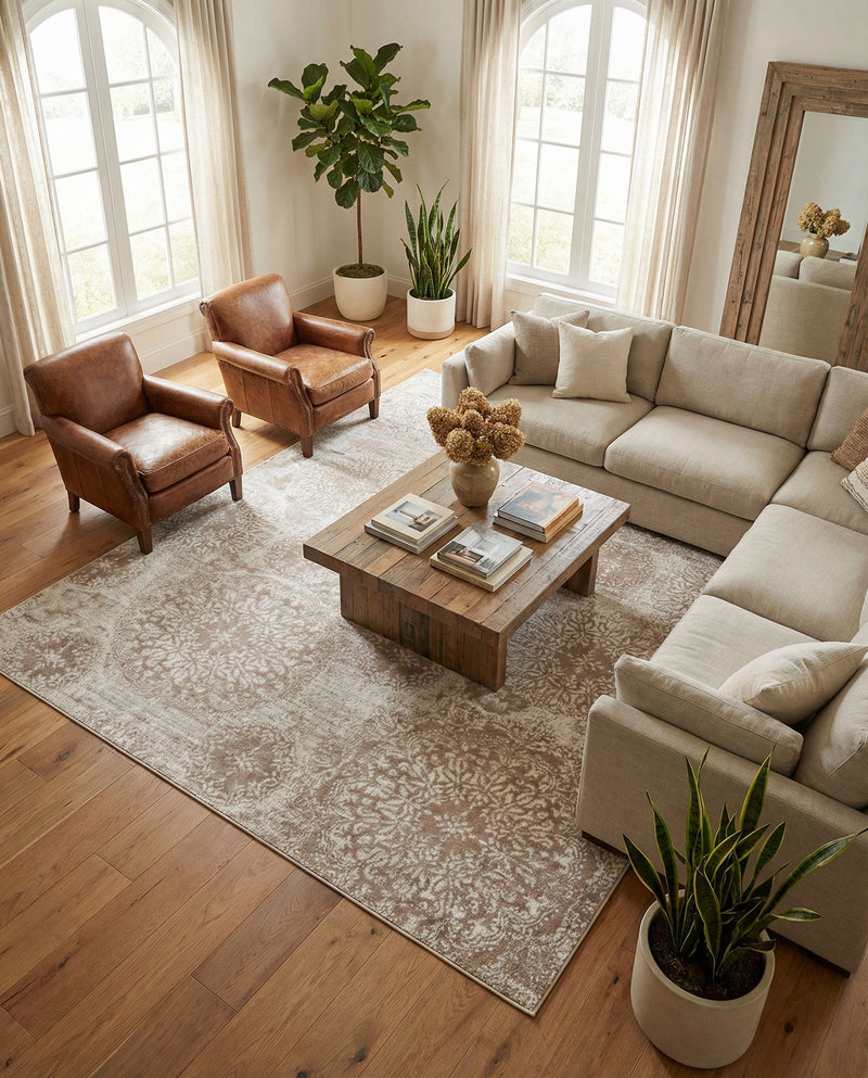 Riviera Elegance Collection Area Rug -  Monaco (Beige) Rectangle Beige  lifestyle 13