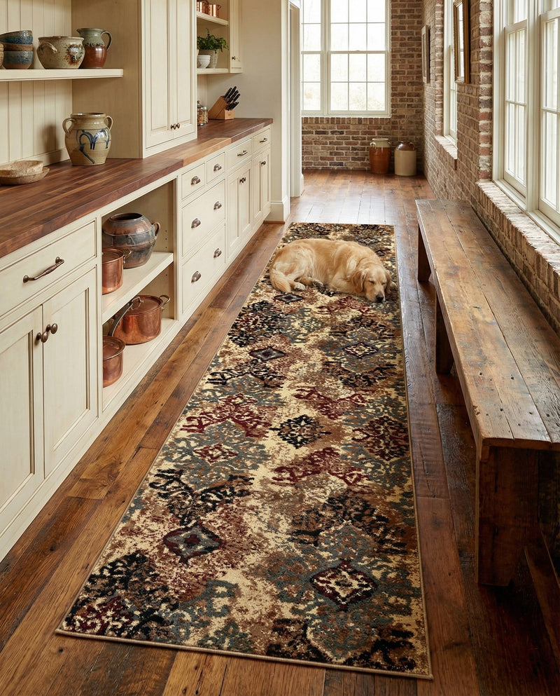 Bistro Lounge Collection Area Rug -  Piccolo Runner Beige  lifestyle 69