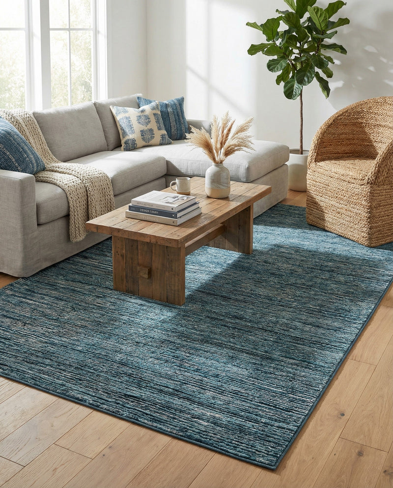 Bloomsbury Elegance Collection Area Rug -  Kensington (Blue) Rectangle Blue  lifestyle 5