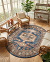Eden Oasis Collection Area Rug -  Refuge (Blue) Oval Blue  lifestyle 55
