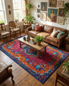 Caribbean Cove Collection Area Rug -  Nevis Rectangle Fuchsia  lifestyle 12