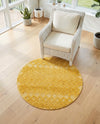 Garden Lattice Charm Collection Area Rug -  Pergola (Yellow) Round Yellow  lifestyle 51