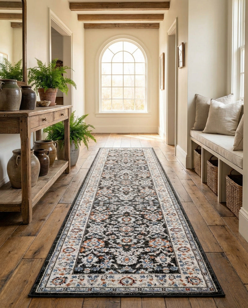 Savannah Elegance Collection Area Rug - Augusta (Fume Gray) Runner Fume Gray  lifestyle 42