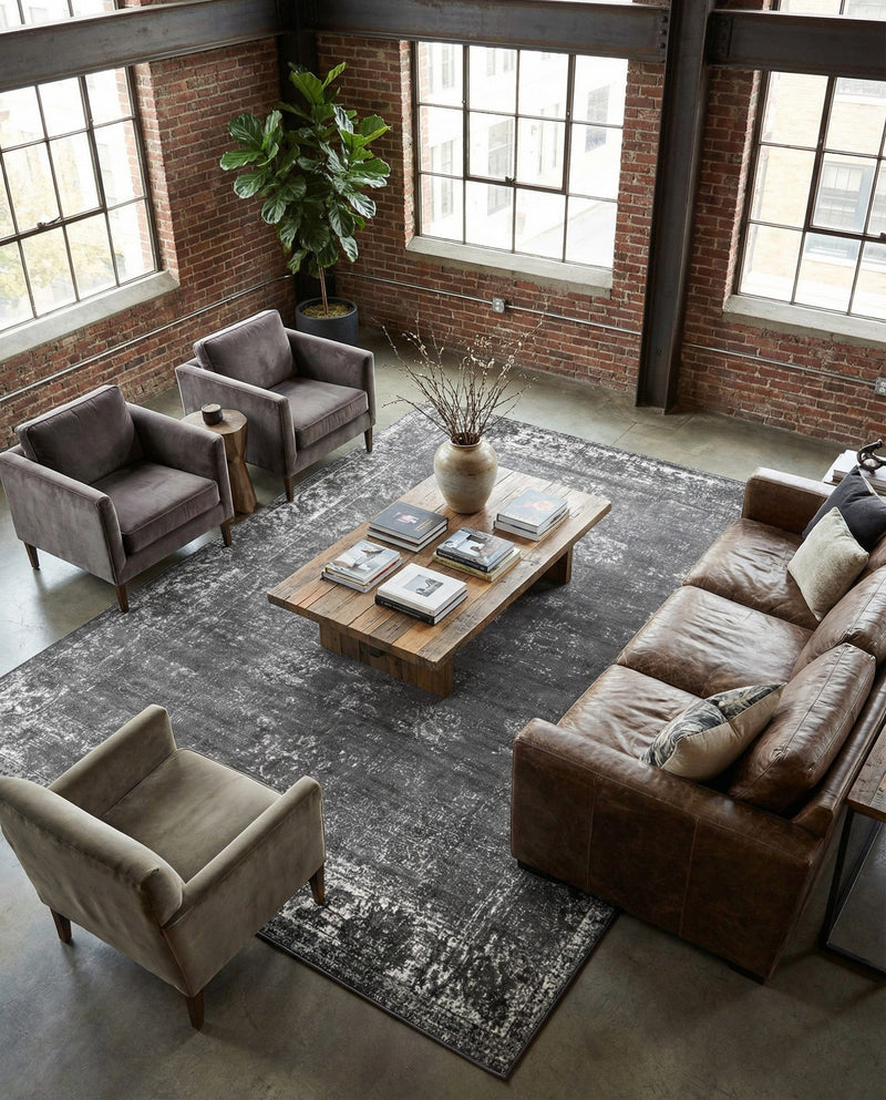Riviera Elegance Collection Area Rug - Antibes (Dark Gray) Rectangle Dark Gray  lifestyle 18