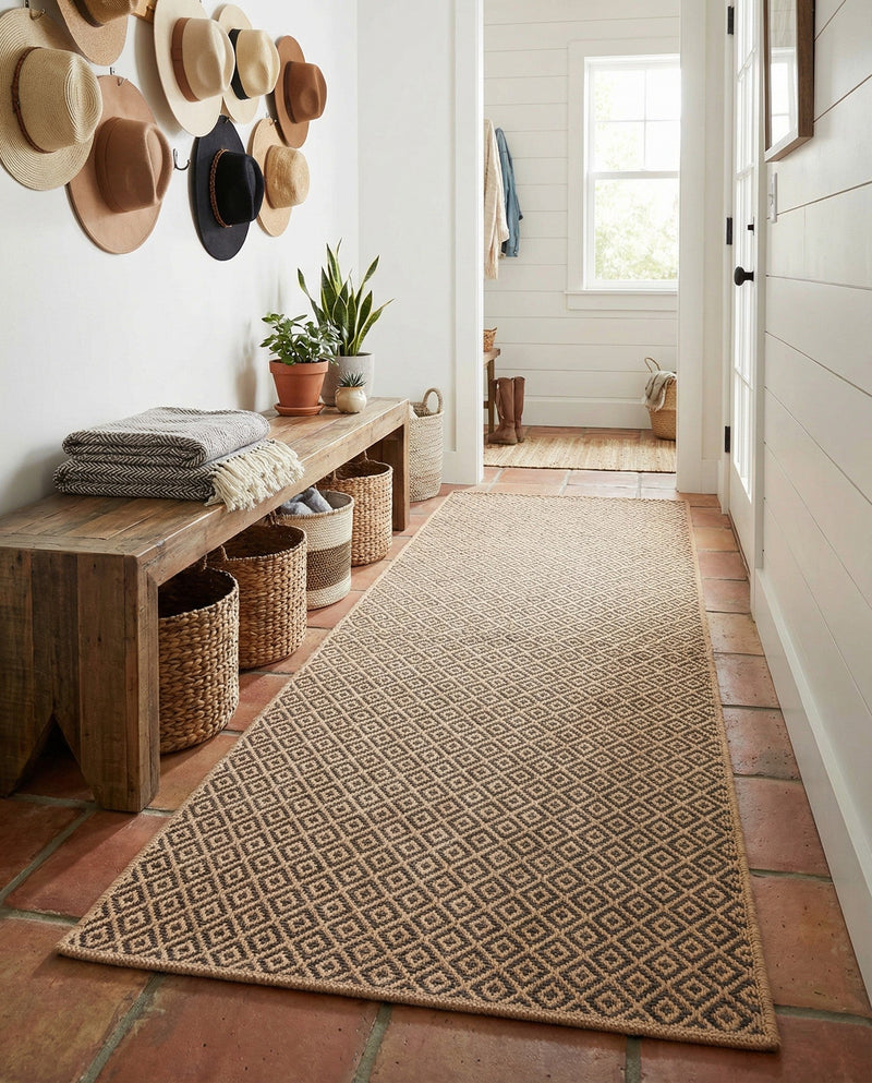 Sahara Sands Collection Area Rug -  Amarna Runner Natural and Brown  lifestyle 45