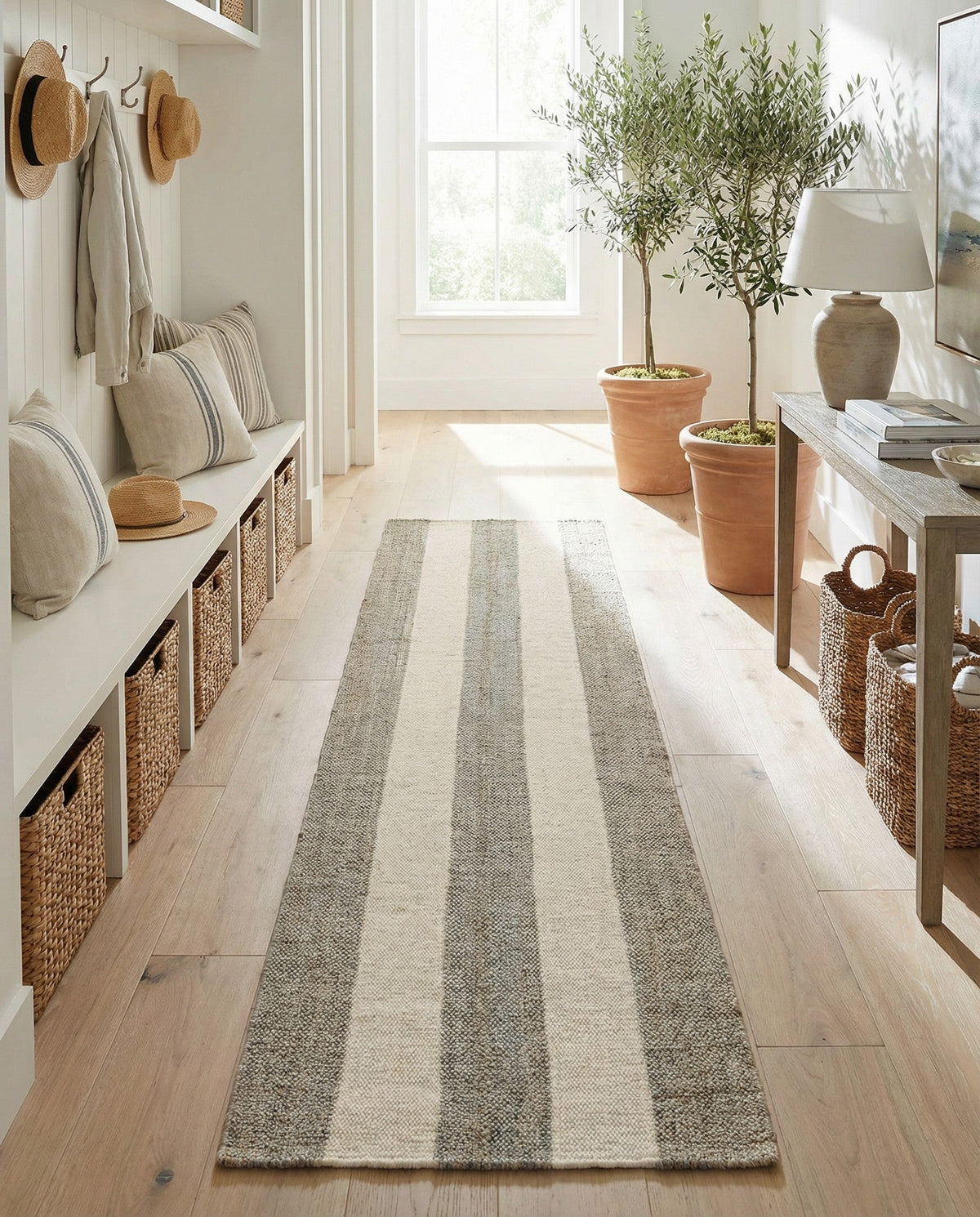 Martha's Vineyard Blueprints Collection Area Rug - Edgartown Runner Gray  lifestyle 142