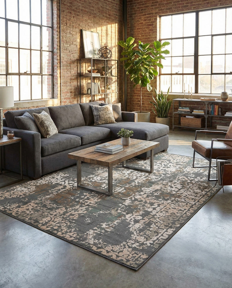 Gobi Sands Collection Area Rug - Dunhuang Rectangle Gray  lifestyle 21