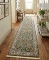 Persian Elegance Collection Area Rug -  Kerman (Green) Runner Green  lifestyle 33