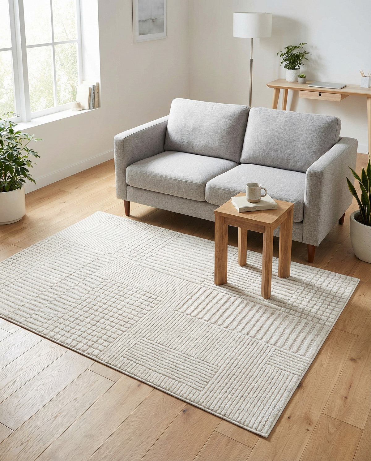 Haven Tapestry Collection Area Rug -  EnchantedGrove Rectangle Ivory White  lifestyle 2