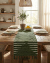 Thar Cotton Collection Area Rug - Jaisalmer (Green) Table Runner Green  lifestyle 74