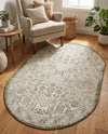 Tribal Terrace Treasures Collection Area Rug - Mayan Marina (Green) Oval Green  lifestyle 32