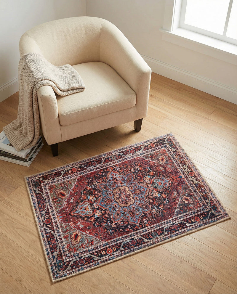 Heritage Elegance Collection Area Rug -  Schonbrunn Rectangle Burgundy  lifestyle 34