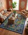 Caribbean Cove Collection Area Rug -  Mustique Rectangle Navy Blue  lifestyle 37