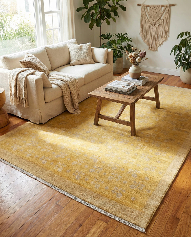 Bazaar Chic Collection Area Rug - Marrakech Rectangle Yellow  lifestyle 17