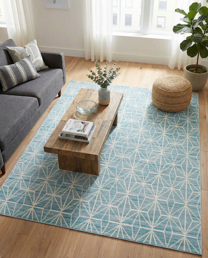 Metro Heights Collection Area Rug -  Hudson Rectangle Blue  lifestyle 15