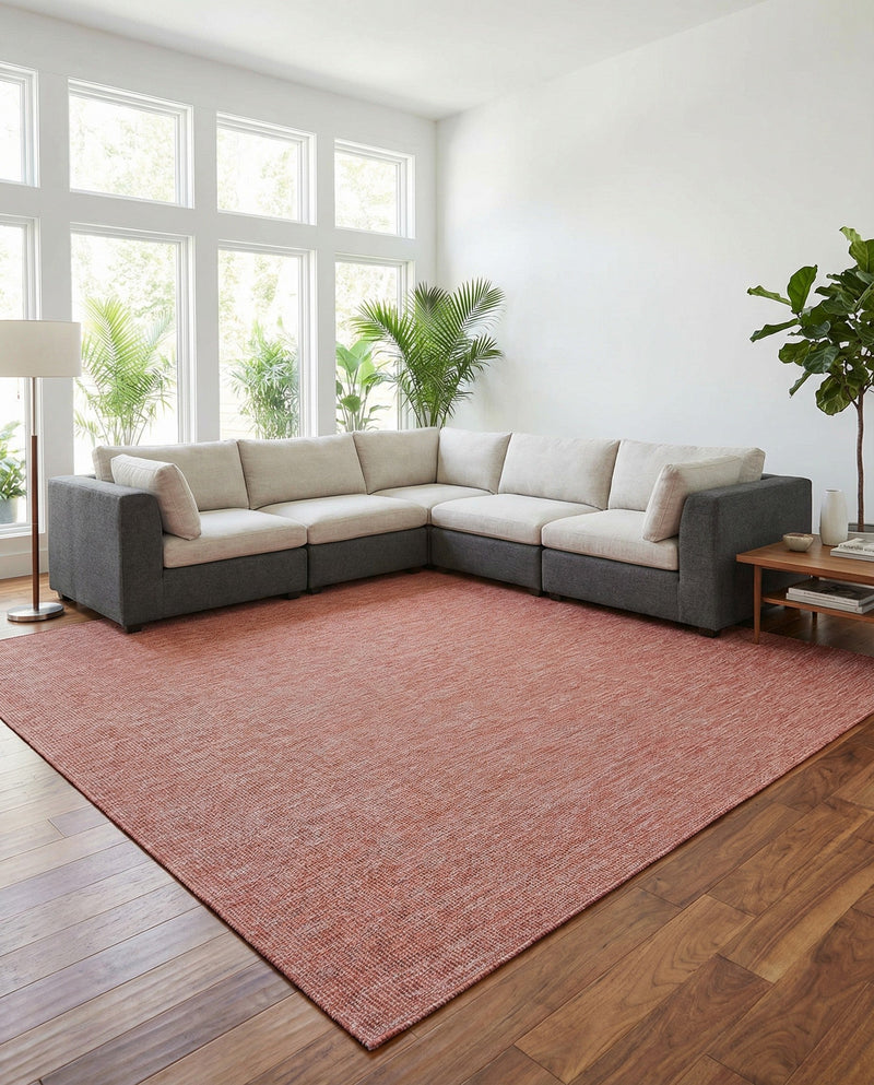 Seaside Serenity Collection Area Rug - Veranda (Rust Red) Square Rust Red  lifestyle 25