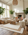 Osian Looms Collection Area Rug - Durham Rectangle White and Natural  lifestyle 29