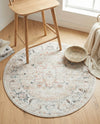 Parisian Elegance Collection Area Rug - Versailles (Ivory) Round Ivory  lifestyle 36