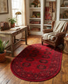 Samarkand Elegance Collection Area Rug -  Fergana Oval Red  lifestyle 69