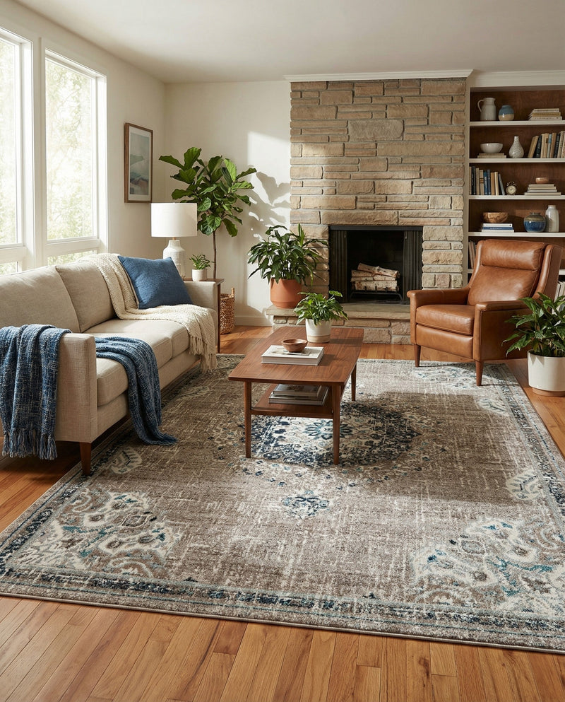 Brighton Terrace Collection Area Rug - Hove (Gray) Rectangle Gray  lifestyle 7