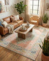 Savannah Series Collection Area Rug -  Augusta (Pink) Rectangle Pink  lifestyle 4