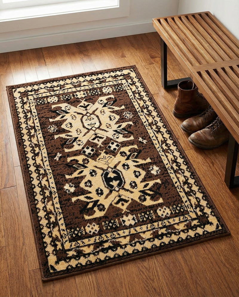Tabriz Tapestries Collection Area Rug - Azerbaijan (Brown) Rectangle Brown  lifestyle 13