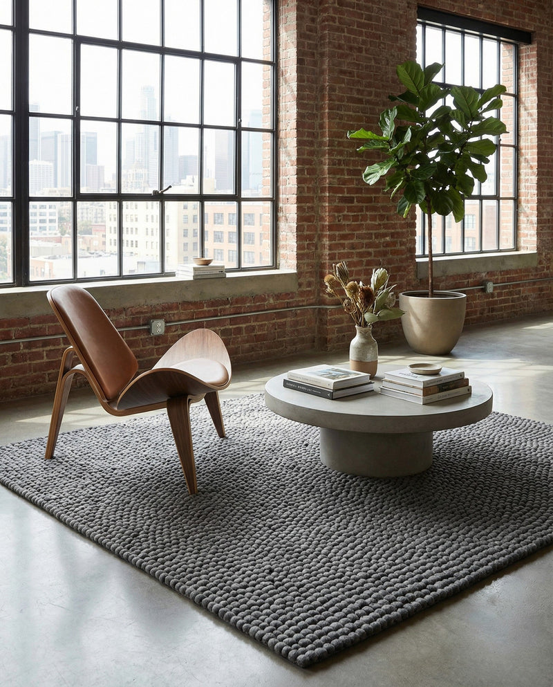 Woolen Sphere Collection Area Rug - Orbsburg (Gray) Square Gray  lifestyle 33