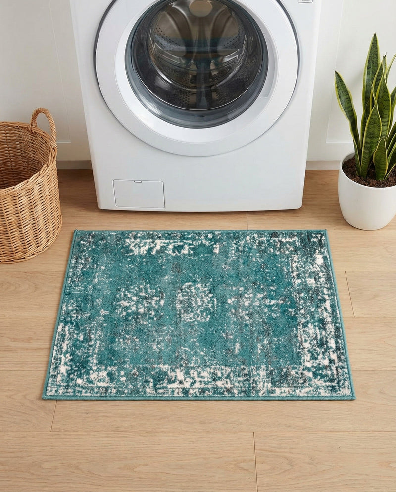 Riviera Elegance Collection Area Rug - Antibes (Turquoise) Rectangle Turquoise  lifestyle 19