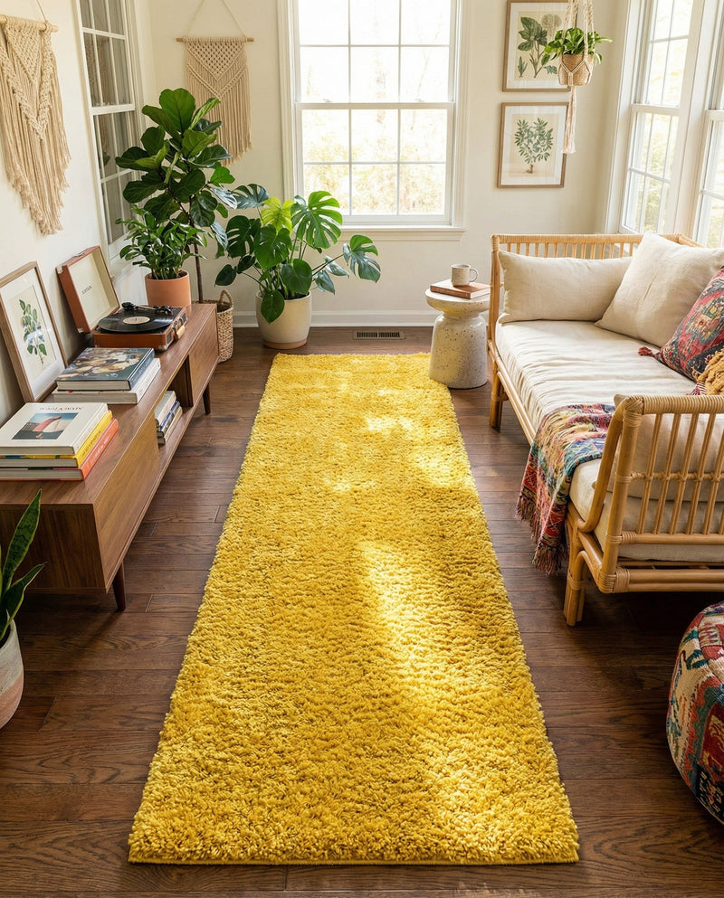 Plush Oasis Collection Area Rug - Serenity (Tuscan Sun Yellow) Runner Tuscan Sun Yellow  lifestyle 51