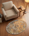 Heritage Elegance Collection Area Rug -  Windsor (Yellow) Oval Yellow  lifestyle 32