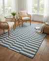 Seaside Stripes Collection Area Rug - Cabana (Blue) Rectangle Blue  lifestyle 17
