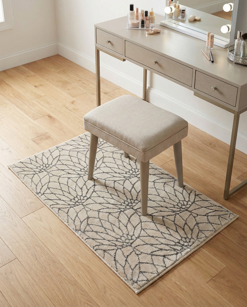 Hollywood Luxe Collection Area Rug -  Rodeo Rectangle White Silver  lifestyle 10