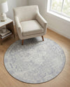 Heritage Elegance Collection Area Rug -  Windsor (Gray) Round Gray  lifestyle 45
