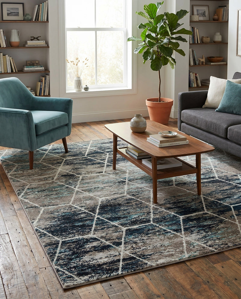Trellis Mosaic Collection Area Rug - Arborville (Blue Multi) Square Blue Multi  lifestyle 84