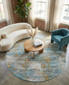 Arcadia Rugs Collection Area Rug -  Nirvana Round Cream Blue  lifestyle 64