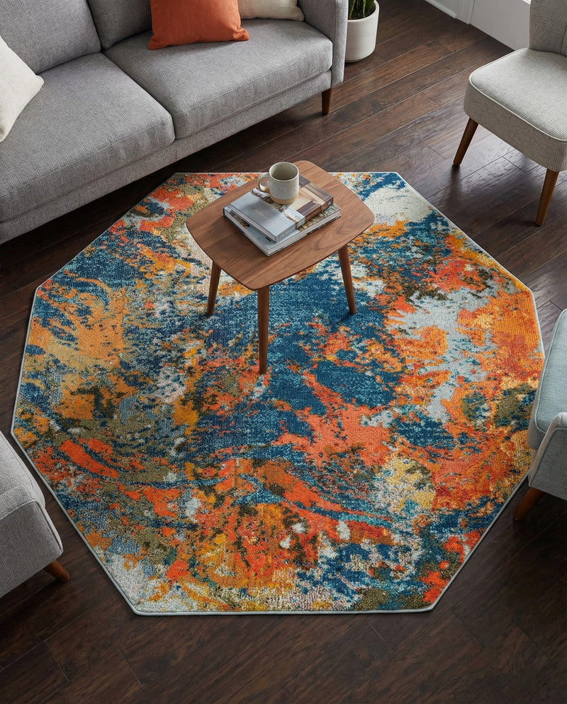 Colorburst Oasis Collection Area Rug -  Chroma Octagon Multi  lifestyle 38
