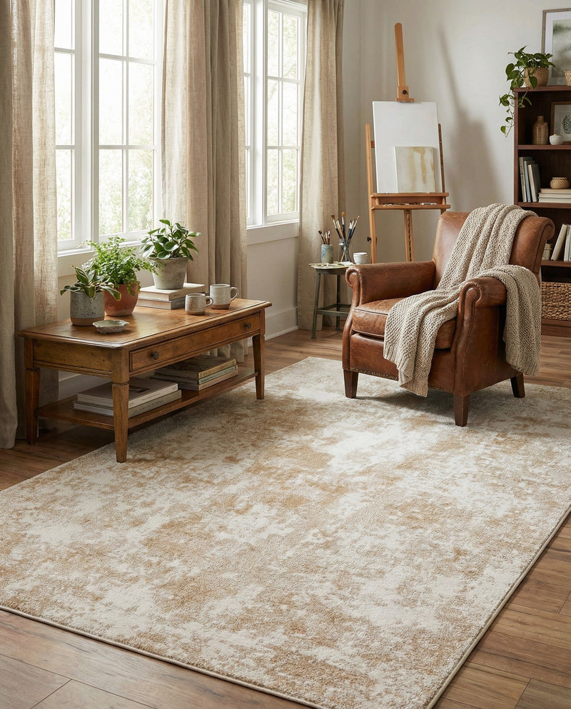 Luminara Sands Collection Area Rug - Elysium (Sand) Rectangle Sand  lifestyle 19