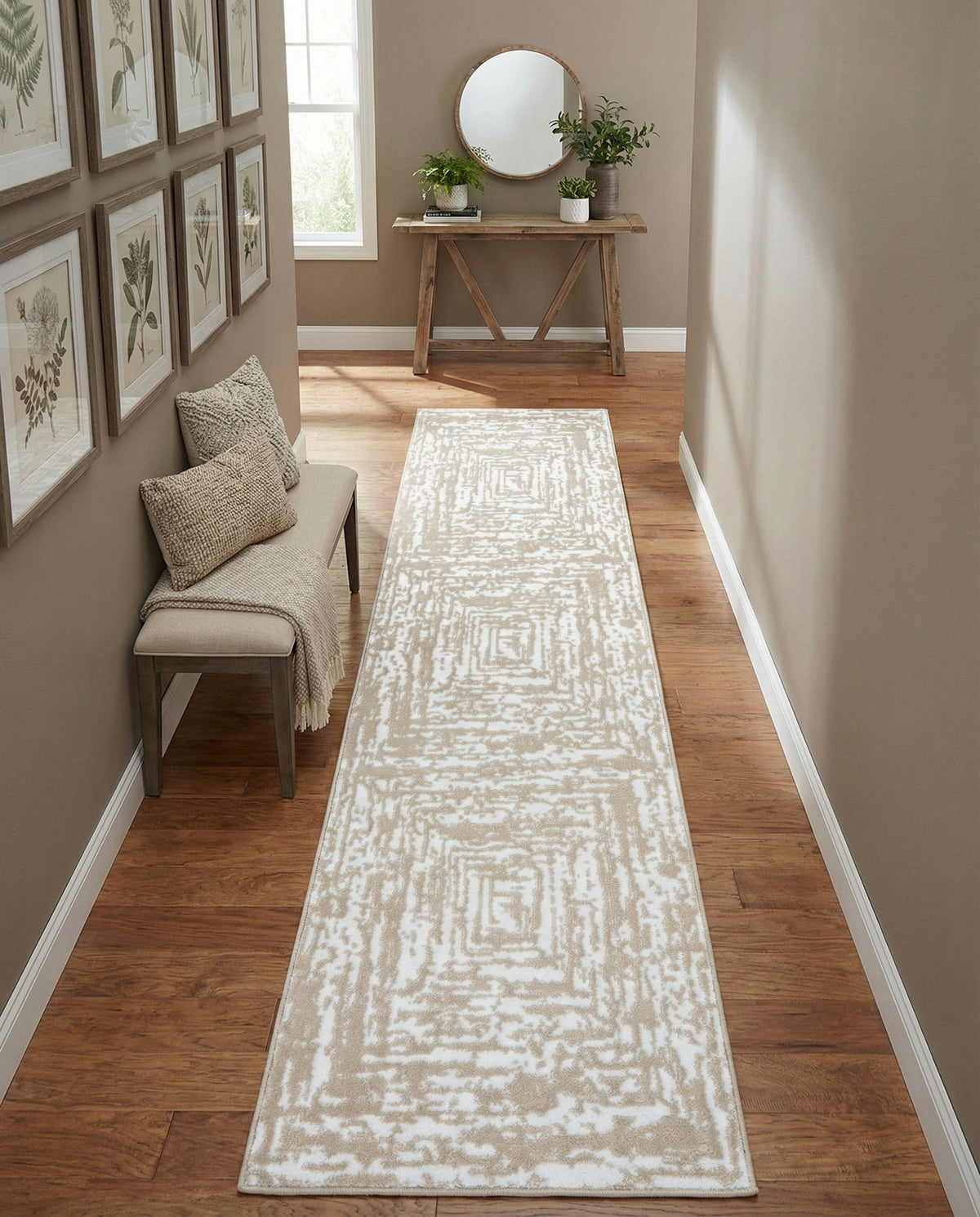 Sanctuary Retreat Collection Area Rug -  Asylum Runner White Bone  lifestyle 163