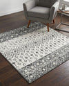 Mediterranean Lattice Collection Area Rug -  Casablanca (Ivory and Gray) Square Ivory and Gray  lifestyle 51