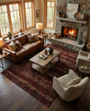 Neptune Elegance Collection Area Rug -  Nereid Rectangle Burgundy  lifestyle 78