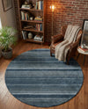 Jewel Oasis Collection Area Rug - Sapphire (Blue) Round Blue  lifestyle 65