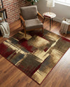 Bistro Lounge Collection Area Rug -  Doppio Square Multi  lifestyle 46