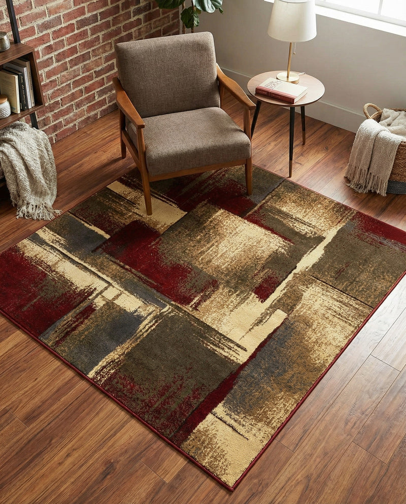 Bistro Lounge Collection Area Rug -  Doppio Square Multi  lifestyle 46