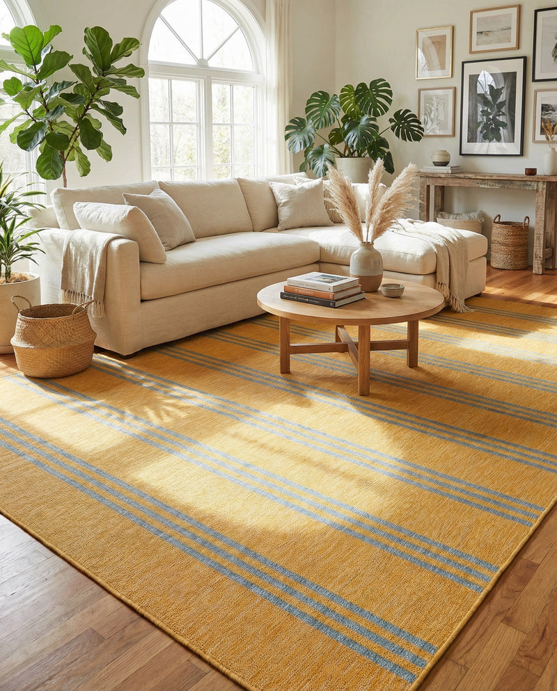 Urban Oasis Rugs Collection Area Rug -  District (Yellow and Aqua) Rectangle Yellow and Aqua  lifestyle 11