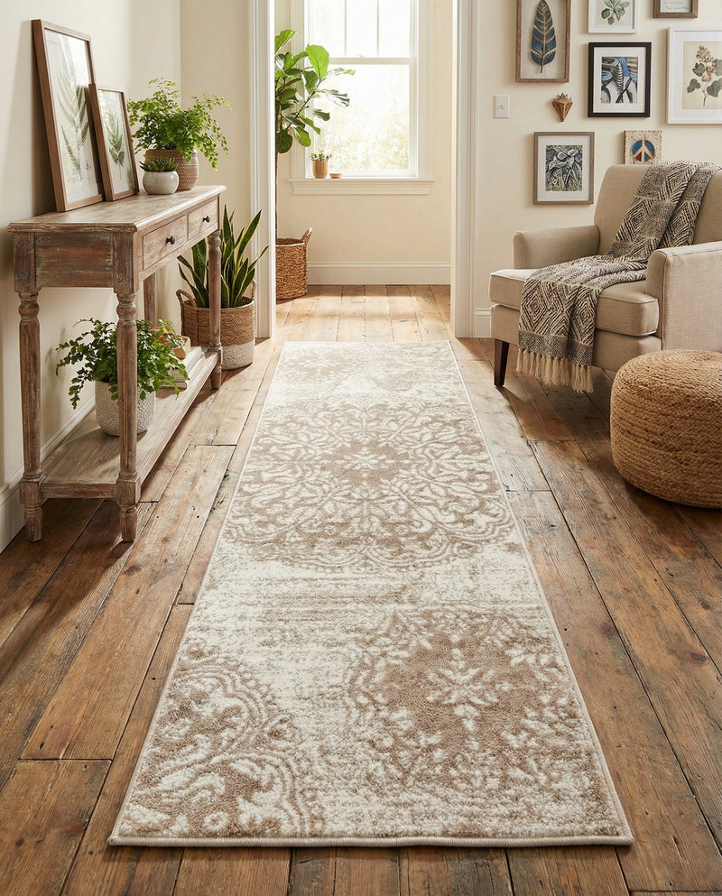 Riviera Elegance Collection Area Rug -  Monaco (Beige) Runner Beige  lifestyle 24